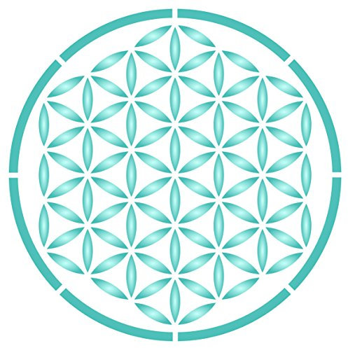 Blume des Lebens Schablone - wiederverwendbar heilige Geometrie Mandala Wandschablone - Verwendung für Papierprojekte, Scrapbooks, Tagebuch, Wände, Böden, Stoff, Möbel, Glas, Holz usw. L