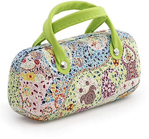 Astuccio rigido universale per occhiali con sistema di chiusura Flex e maniglie flessibili, Interno foderato in simil-velluto. Elementi Design