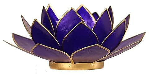 Capiz Lotus Licht Indigo 6e Chakra Goldrand - 13.5 cm