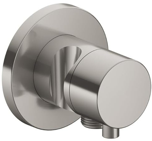 Keuco IXMO Armatur 59556, 2-Wege Umstellventil mit Schlauchanschluss und Brausehalter Unterputz, Griff Comfort, ohne Absperrfunktion; Farbe: Nickel gebürstet