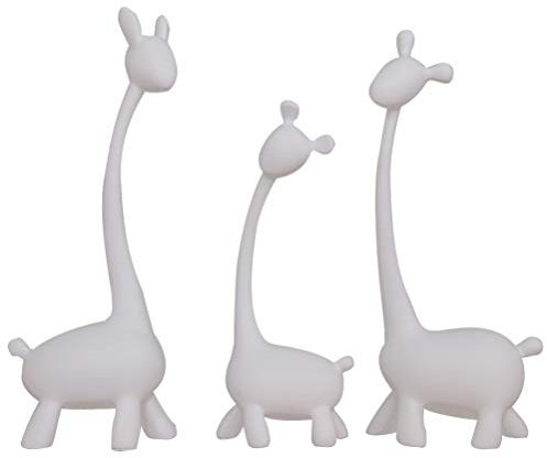IMIKEYA Giraffe Dekofigur Giraffenfamilie Skulptur Family aus Porzellan Figur Deko 3er Set Weiß