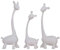 IMIKEYA Giraffe Dekofigur Giraffenfamilie Skulptur Family aus Porzellan Figur Deko 3er Set Weiß