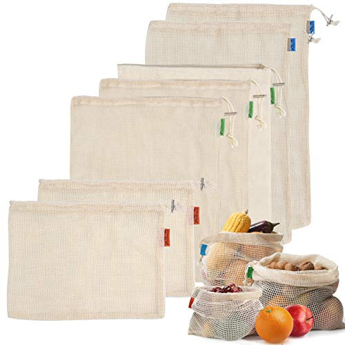 Viedouce Bolsas Reutilizables Fruta Verdura,Bsas Compra Reutilizables Algodon,Bolsas Malla Fruta Productos,Lavable