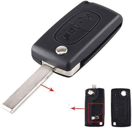 Coque pour clé pour Peugeot/Citroen 2Boutons HU83 Lame 536 Porte-Pile | pour Peugeot 207 307 308 407 607 807 pour Citroen C2 C3 C4 C5 C6