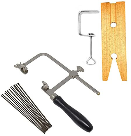 Megacast 3 in 1 Professionale Jeweler's Saw Set Sega Telaio 144 Lame Pinze In Legno Metallo