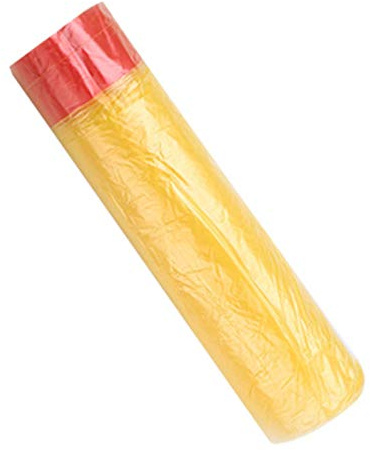 Bolsas de Basura duraderas y degradables, Bolsas de Basura con cordón, 5 Rollos de 45 x 50 cm, 75 Bolsas de Basura (de 10 L a 12 L), Bolsas de Basura de Cocina doméstica, Amarillo