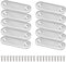 10 Pcs Flat Fixing Brackets, Metal Brace for Wood, Joining Mending Plates Flat Corner Support Shelf with Screws for Connector Repair Furniture Cupboard - 56 x 16mm