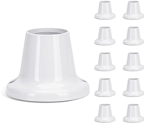 Aigostar Portalampara E27 Zocalo,Lámpara de Zócalo,E27 Casquillo de Bombilla LED Redondo Portalamparas Techo,Máx. 60W,4A,Blanco,10PCS