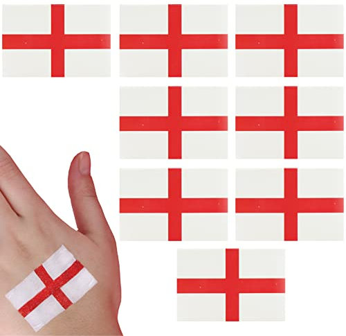 Lot de 8 tatouages temporaires imperméables avec drapeau anglais