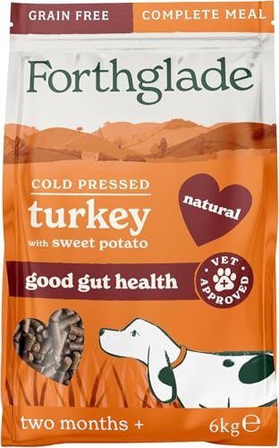 Forthglade Dry Dog Food, Cold Pressed, (6kg Resealable Bag), Turkey with Vegetables, Hypoallergenic Dog Food, Grain Free Complete Meal, Natural Puppy, Adult and Senior Dry Dog Food (Cover may vary)