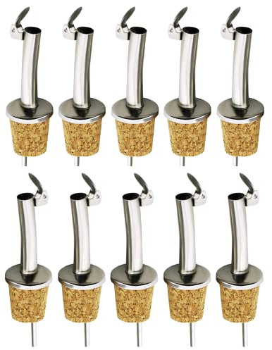 Lot de 10 becs verseurs en liège - Pour bouteilles d'eau-de-vie, de vin spiritueux, Bois, Universelle