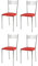 t m c s Tommychairs - Set 4 sillas Elegance para Cocina, Comedor, Bar y Restaurante, Estructura en Acero Cromado y Asiento tapizado en Polipiel Color Rojo