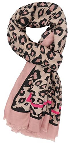 Purple Possum® Damen Schal mit Leopardenmuster, Rosa / Schwarz