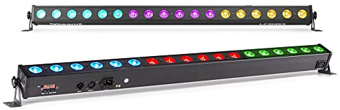 BeamZ LCB183 LED Bar Light Pair, RGB Wall Washer Uplight Bars, DMX | 18x 3W LEDs, sound-activated mode, master/slave sync, stage wash