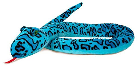 Trigon Stofftier Schlange 250 cm, blau, Kuscheltier Plüschtier Schlangen