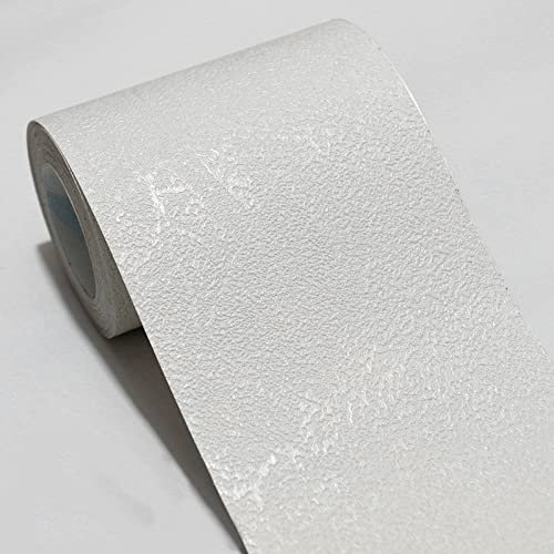 Bordure de papier peint Frise Murale Adhesive Bordure Papier Peint Frise Autocollante pour Cuisine, Salle de Bains, Plafond, Salonboue de diatomée blanche 10cm X 500cm