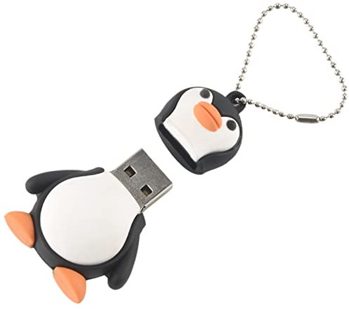 NIZEAMI Chiavetta USB 32GB Dispositivo di Attacco Flash Memory USB 2.0 del Pinguino Sveglio della ' Dispositivo di Bastone di Memoria -Bianca e Nero
