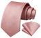 HISDERN 3.3 Rose Rose Cravate et Ensemble de Pochette de Poche Cravate en Soie Formelle d'Affaires de Mariage pour Hommes - Plusieurs Couleurs