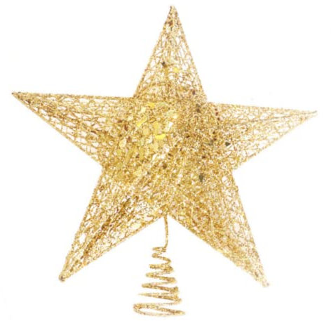 Gold Star Topper 20cm Tree Topper Star for Top of Christmas Tree Topper Christmas Decorations