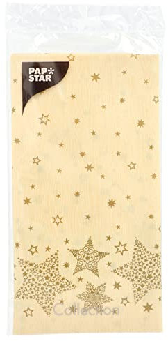 Papstar Tischdecke Creme Christmas Shine 120 x 180cm 88668