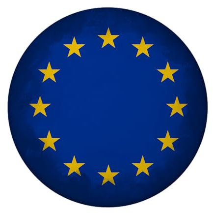 Europa Flagge Magnet rund schöner runder Magnet rund mit Flaggenmotiv zum Aufhängen von Reisefotos oder als Souvenir Dekoration für den Kühlschrank