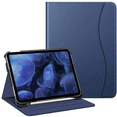 FINTIE Case for iPad A16 11th Generation 11 Inch & iPad 10th Gen 10.9 Inch | Multi-Angle Viewing Protective Stand Cover, Built-in Pencil Holder & Storage Pocket, Auto Wake/Sleep, Navy