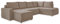 MIUFORM Cord Sofa U Form 322 cm x 194 cm x 89 cm, Ecksofa mit Schlaffunktion und Bettkasten- Brave Dave U- Wohnlandschaft U Form mit Schlaffunktion, Sofa Cord (Taupe, Rechts ausgerichtet)