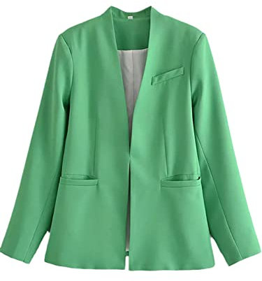 Damen-Blazer mit V-Ausschnitt und geradem Bein mit Gürtel, kurze Hose, 2-teilig, einfarbig, Arbeitsanzug, GG, Large