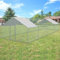 Ansobea 3x8x2m Hühnerstall Freilaufgehege XXL mit Schloss Verzinkter Stahl Kleintierstall Hühnerhaus Dach Geflügelstall mit Sonnenschutzdach und Tür für Haustierkäfig Hühnerkäfig Vogelkäfig