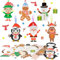 DKINY 12 Weihnachten Bastelset Kinder DIY Schneemann Santa Pinguin Lebkuchenmann Elfen Rentier Mix&Match Kreativsets und Bastelbedarf zum Basteln für Junge Mädchen Weihnachtsbaum Winter Neujahr