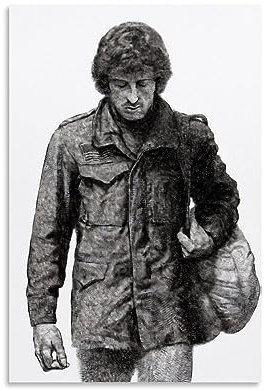 KHAMEO First Blood Rambo HD-Poster (9) Leinwand-Poster, dekoratives Gemälde, Leinwand-Wandposter und Kunstdruck, modernes Familienschlafzimmer-Dekor-Poster, 60 x 90 cm