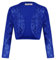 GRACE KARIN Damen Langarm Pailletten Bolero Glam Jacke Disco Funken Beschnittener Shrug Reinblau XXL