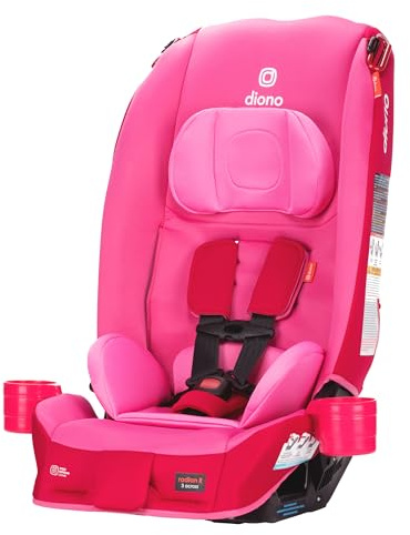 Diono Radian 3R, All-in-One Convertible Car Seat, Rear and Forward Facing, 10 Years 1 Car Seat, Slim Fit 3 Across, Pink Cotton Candy