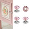 Elistonie Selbstklebende Kristallknöpfe aus Möbelknöpfe Selbstklebender Griff zum Spiegel Schrank Kleben knöpfe für Schrank Glas Schiebetür Schublade klarer Kristallgriffe (4 Stück, Rosa und Silber)