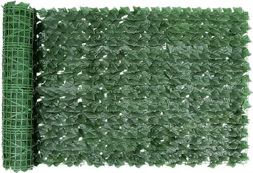 Artificial Ivy Privacy Fence Screen, Expandable Artificial Hedges Fence and Faux Ivy, Garden Privacy Screening Wall Panel Vine Leaf Decoration, UV Resistant (1M*6M)