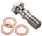 Podavelle M10x1.0 Metric Stainless Steel Double Banjo Bolt Brake Fitting Adapter 30mm Long with Copper Washers