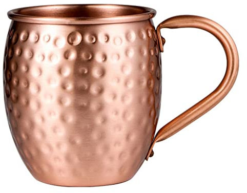 Opuorcy 530ML 100% Pure Copper Mug Mug Drum Cup Cocktail Cup Pure Copper Mug Restaurant Bar Cold Drink Cup, A