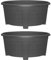simpa Grosvenor Oval Plastic Garden Planters - Set of 2 Pots Black 27cm.