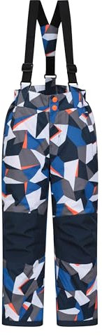Mountain Warehouse Raptor Kids Snow Pants - Snowproof Boys Ski Trousers, Detachable Braces Bottoms - Ideal for Winter Skiing Holidays & Snowboarding Blue Kids Size 2-3 Years