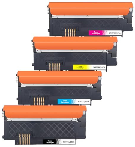 Tinnee 117A W2070A W2071A W2072A W2073A Toner 179fwg Toner Kompatibel HP 117A Toner Set Kompatibel HP Color Laser MFP 178nw Toner für HP 150a 150nw MFP 178nw MFP 178wg MFP 179fng MFP 179fnw Drucker