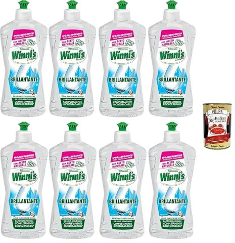 Winni's - Aditivo hipoalergénico para lavavajillas con vinagre orgánico natural, antiresiduos y manchas, 250 ml + Polpa italiana gourmet 400 g