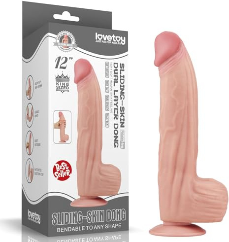 Lovetoy Sliding Skin Dildo, Nude, Ø6,2x31 cm
