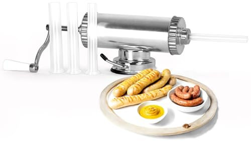 1 Kg Wurstspritze Wurstfüllmaschine mit 4 Füllrohre Bratwurst Wurstfüller Wurstpresse Kolbasa BBQ Grill