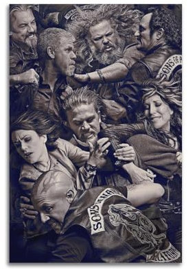 DATOZA Sons of Anarchy Scene Poster Dekorative Malerei Leinwand Wandkunst Wohnzimmer Poster Schlafzimmer Malerei,Wandkunst Bilddruck Moderne Familienzimmer Dekor 12x18inch(30x45cm)