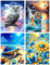WHATWEARS 4 Stück Diamond Painting Set für Erwachsene, Diamond Painting Bilder Tiere Eule Tiger Schildkröte Schmetterling, DIY 5D Diamond Malerei für House Wall Dekoration(30x40cm)