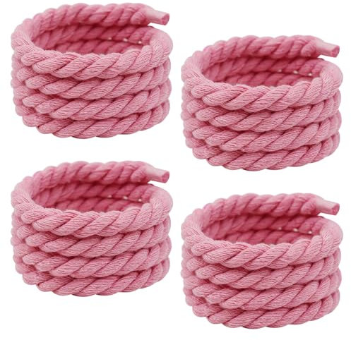 HFDONGL 2 Paires Gros Lacet Corde Lacet Rose Gros Lacets Ronds pour Baskets Chaussures de Course Chaussures de Sport (8mm et 150cm)