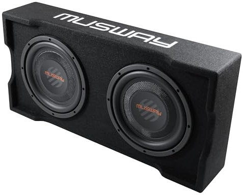 Musway MF210Q-4 - Single-BASSREFLEX-System IN FLACH-BAUWEISE (DOWNFIRE) MIT 25 cm (10“) SUBWOOFER UND PASSIVMEMBRAN mit 600 Watt max. / 4 + 4 Ohm