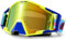 NENKI Lunettes Moto Cross, Masque Moto Cross avec protection du nez, Lunettes de Ski pour hommes et femmes, pour les sports de plein air, comme Lunette Moto (Jaune et bleu & lentille jaune)