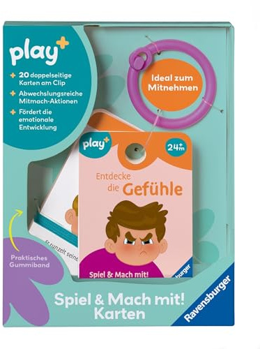 Ravensburger 12034057 Play+ Spiel und Mach mit! Karten: Entdecke die Gefühle - Activity Karten für Kleinkinder, Spielzeug ab 24 Monaten