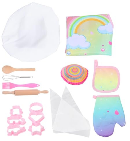 KONTONTY 1 Set Strumento Di Cottura Giocattoli Per Bambini Per Ragazze Gioco Di Ruolo Del Panettiere Costumi Per Bambini Lo Chef Veste i Giocattoli Giocattolo Della Ragazza Bianca Plastica